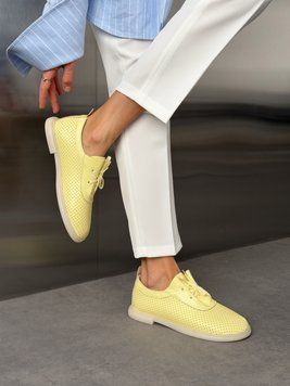 Жіночі мокасини barefoot шкіряні жовті 11595-95755 фото
