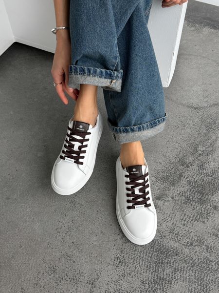 Жіночі кеди шкіряні білі 11578-78082 фото