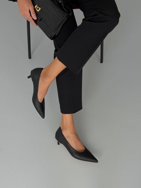 Натуральні шкіряні (рептилія) туфлі ТМ Olli Shoes чорні 11090-131233 фото