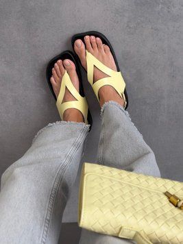 Сандалі barefoot тм NikArt шкіряні жовті 11261-125529 фото